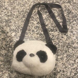 Plush Panda Face Crossbody Bag